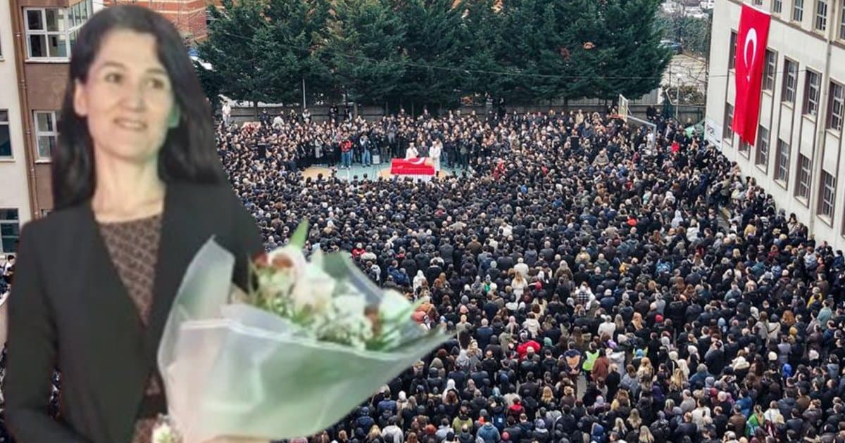 Görev yaptığı okulda öldürülen öğretmene gözyaşlarıyla veda