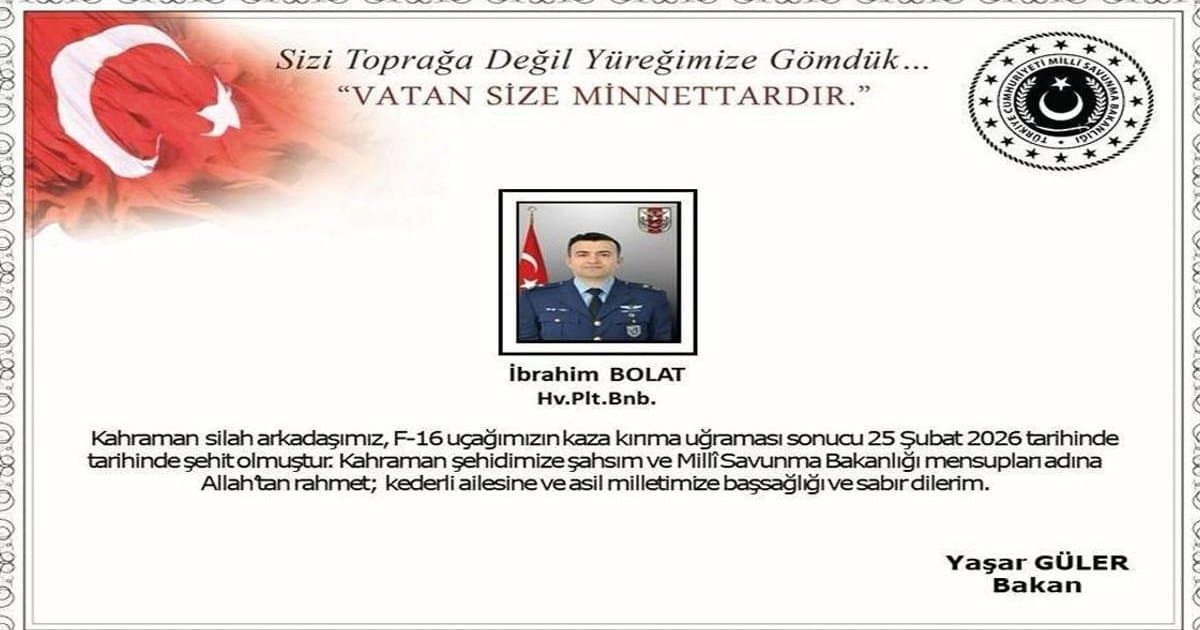 F-16 Kazası: Şehit Pilot İbrahim Bolat Kimdir?