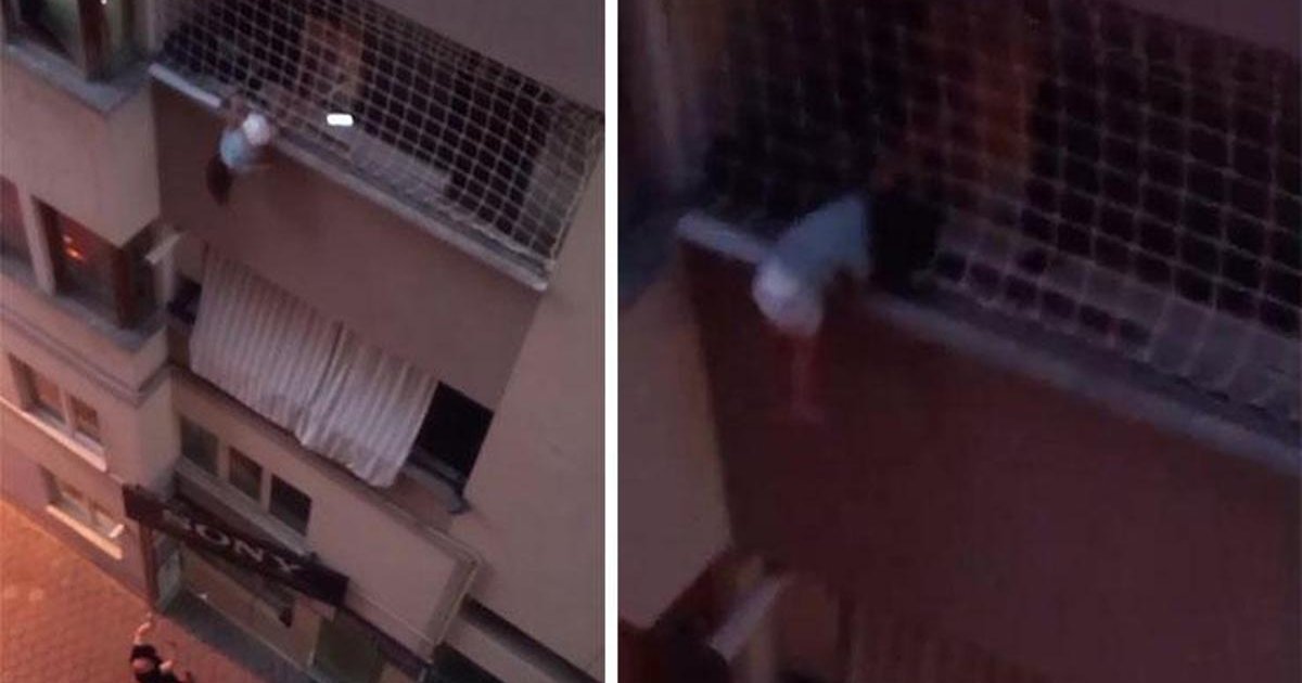 Denizli'de küçük çocuğu balkondan kurtarma operasyonu