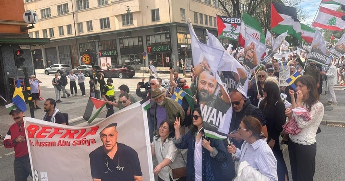 Stockholm'de İsrail saldırıları protesto edildi