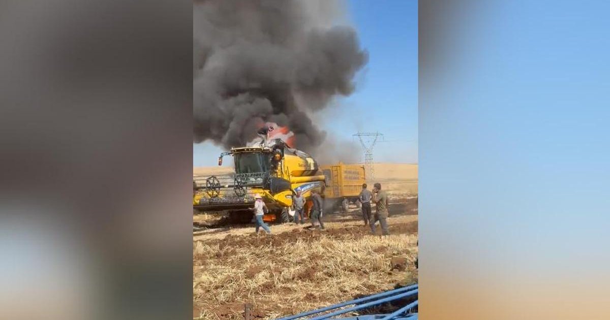 Diyarbakır'da biçerdöver alev aldı
