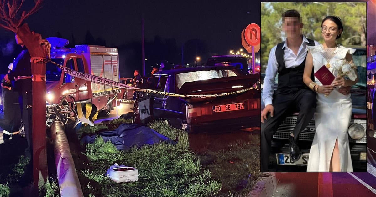 Burdur'da trafik kazası: 6 aylık evli çift refüjdeki direğe çarptı