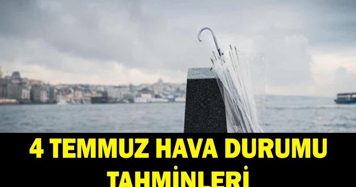 4 Temmuz 2026 Cumartesi Hava Durumu