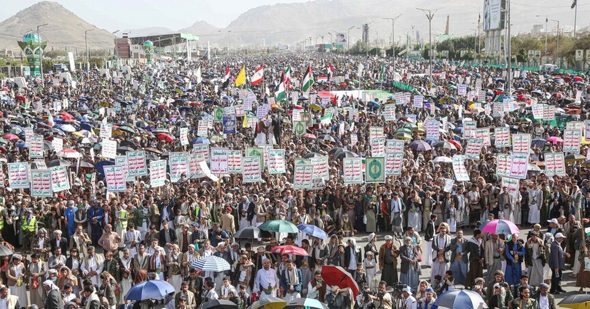 Yemen'de binlerce kişi Filistin'e destek gösterisi düzenledi