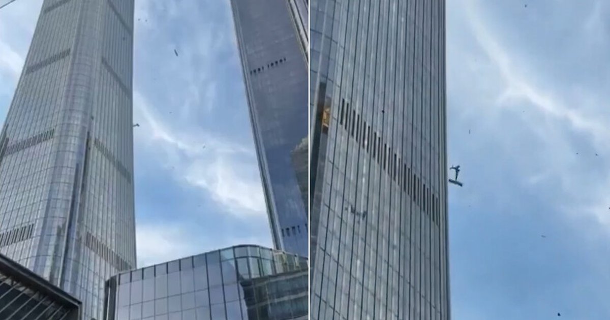 Pekin'in en yüksek gökdelenine uçak çarptı
