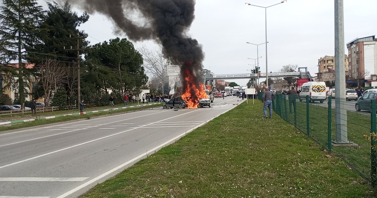 Samsun'un Çarşamba İlçesinde Zincirleme Trafik Kazası